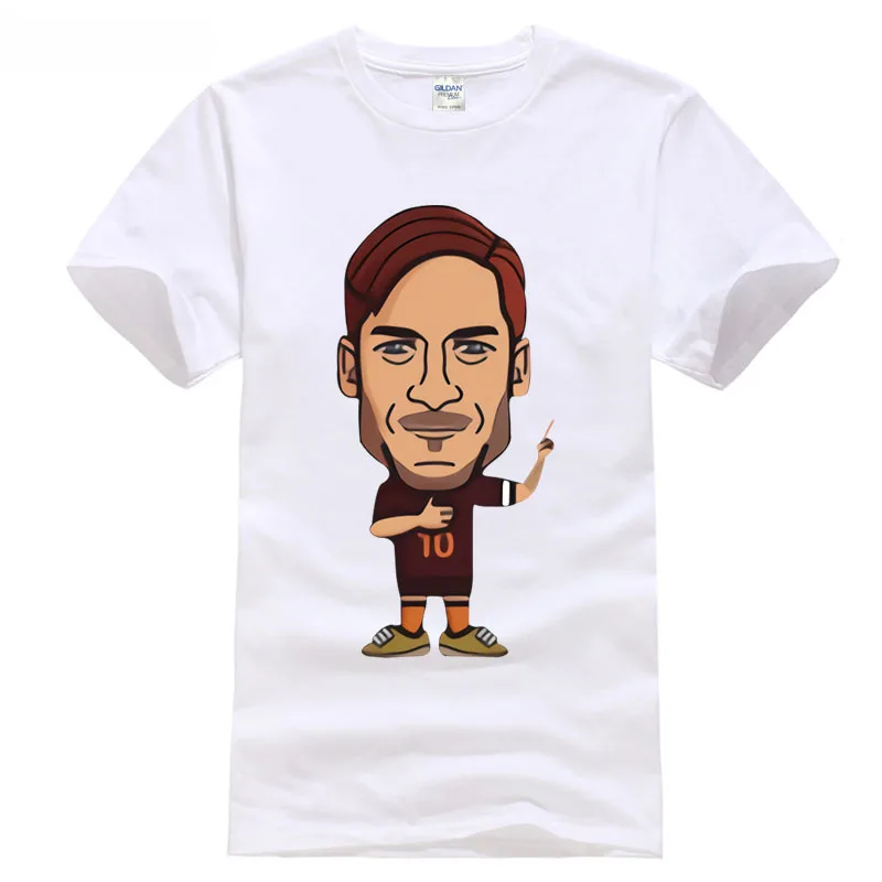 Свободные черные мужские футболки Homme Tees roma old man totti Mr fooballer player cup club harajuku Лето 2018