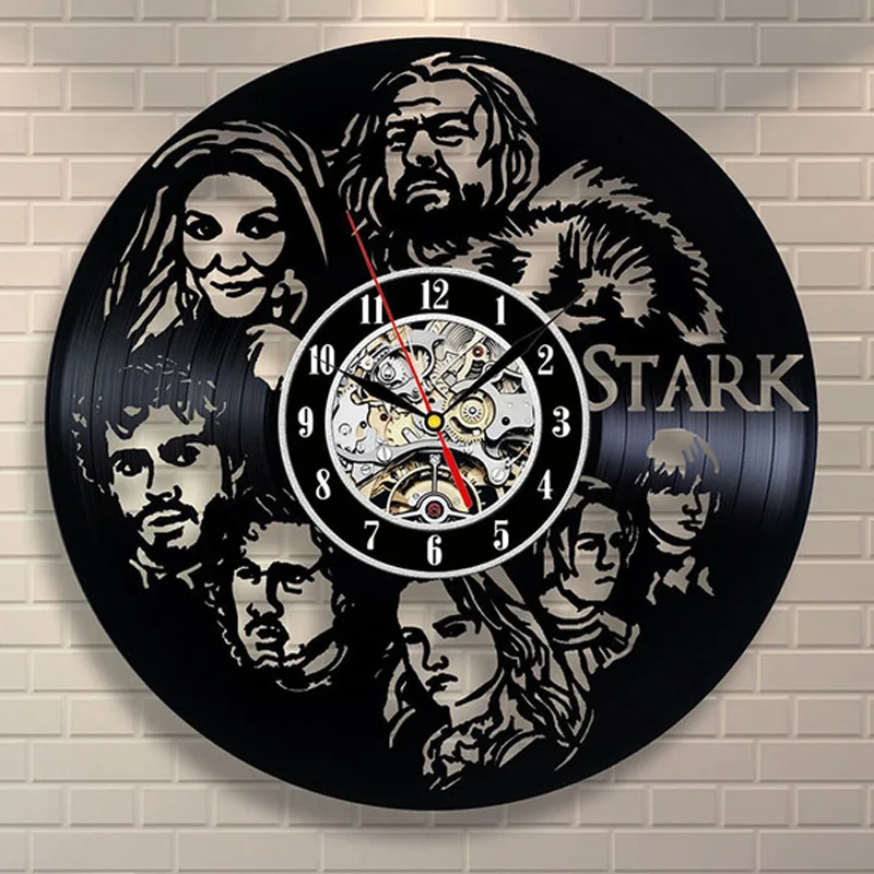 Большие настенные часы Klok Игра престолов виниловая запись настенные часы дизайн 3d украшения часы с подвеской искусство домашний декор 12 дюймов