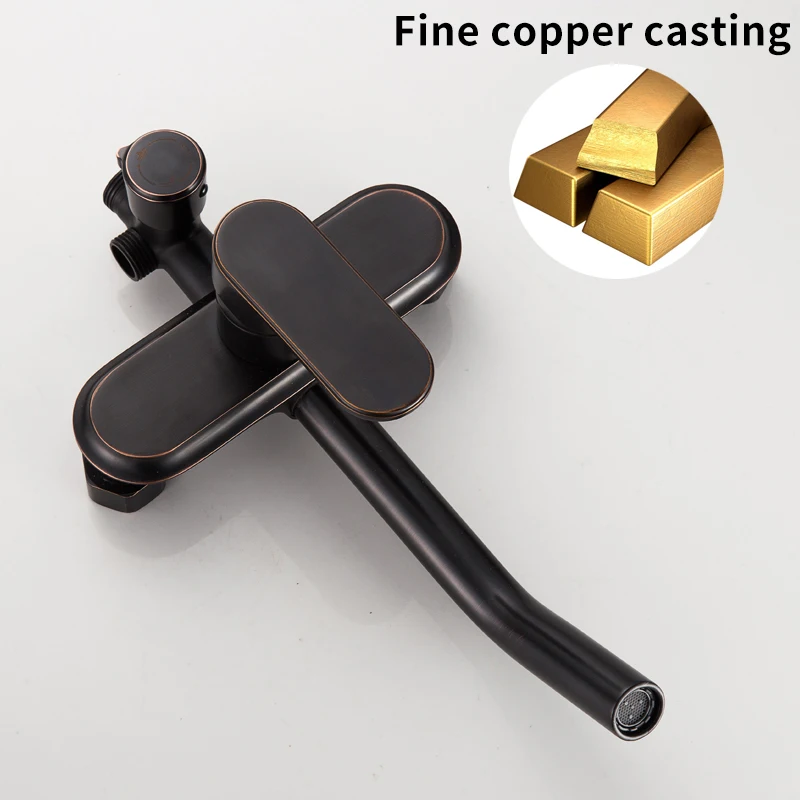 New Bronze Black Bathroom Shower Faucet Mixer Wall Mount 8