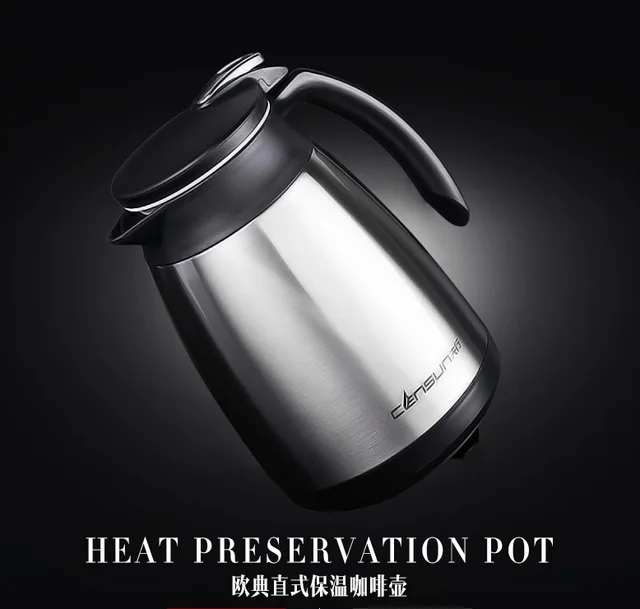 1200ml Kitchen Thermos Coffee Pot Stainless Steel Thermo kettle insulated Vacuum Flask Cup
