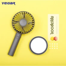 Мини Портативный usb-вентилятор 2000 мАч перезаряжаемый удобный ручной настольный вентилятор с зеркалом для путешествий вентилятор с мультяшным рисунком