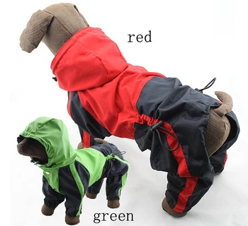 

1pcs/lot large dog fashion jumpsuits big dogs PU raincoat with hat dogs rain jackets pets supplies pet clothes tracksuits XS-XL