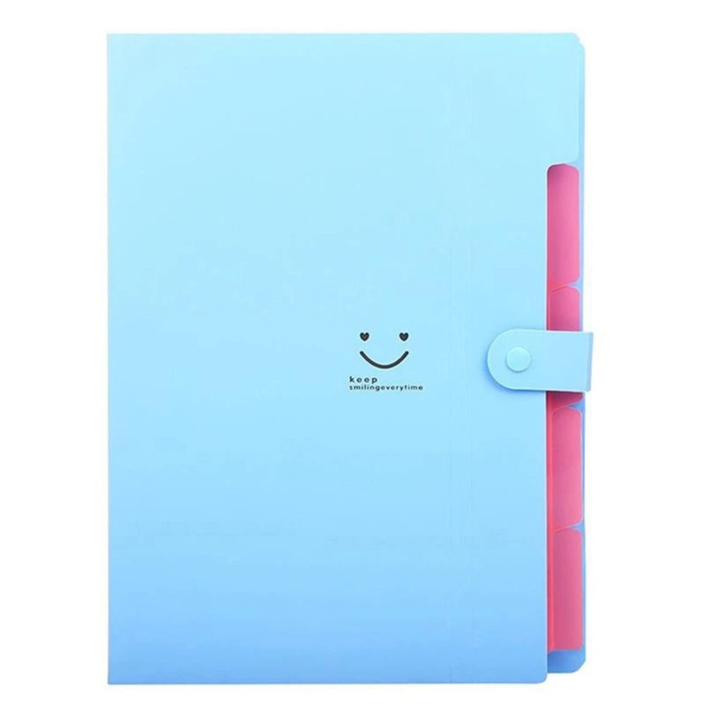 Многоцветная пластиковая папка для документов формата А4, органайзер для карт, Офисная несессер, школьные канцелярские принадлежности - Цвет: sky blue