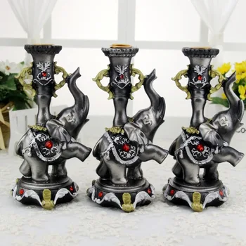 

Elephant Candlestick Desktop Wine Cabinet Exquisite Decoration Candle Holders