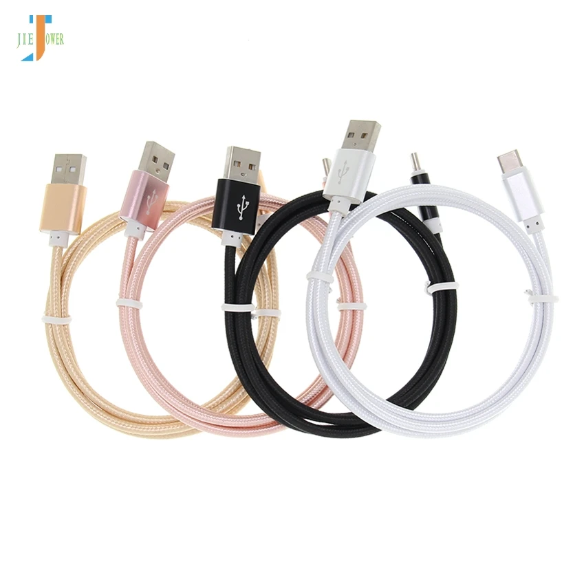 

USB Cable Type C Micro USB 8pin Data Sync Charger Cable Pure Color Nylon Charging Adapter for Iphone Samsung Huawei LG 50pcs/lot