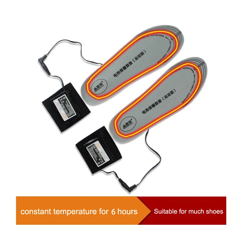 Electric Heated Insole 3600MAH battery USB Winter Shoes Boots Pad Orange Foam Material memory foam heated insoles | Спорт и