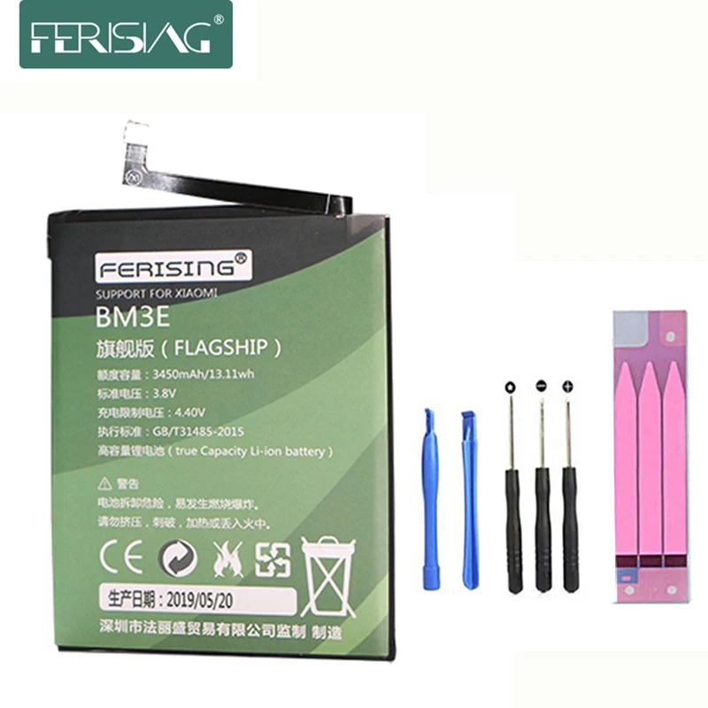 

High Capacity Xiao Mi Original Phone Battery BM3E for Xiaomi Mi 8 Mi8 M8 Real 3400mAh High Quality Replacement Battery
