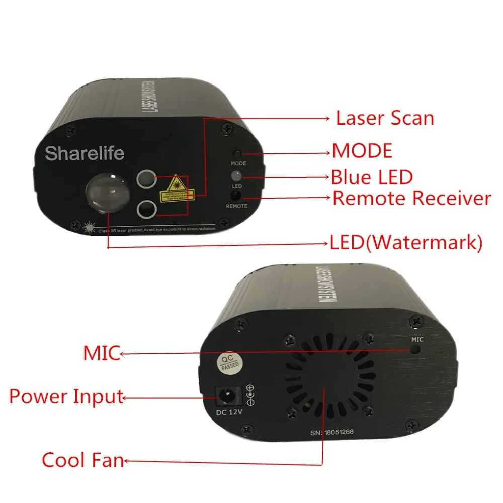 Sharelife мини красный зеленый гипнотический Аврора DJ Лазерный светильник смешанный RGB светодиодный пульт дистанционного управления домашний Гиг вечерние шоу сценический светильник ing W-200RG