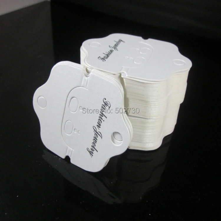 

7X6cm Customsized White Jewelry Necklace Earrings Card Eardrop Packaging Display Hang Tags 100pcs X4R8