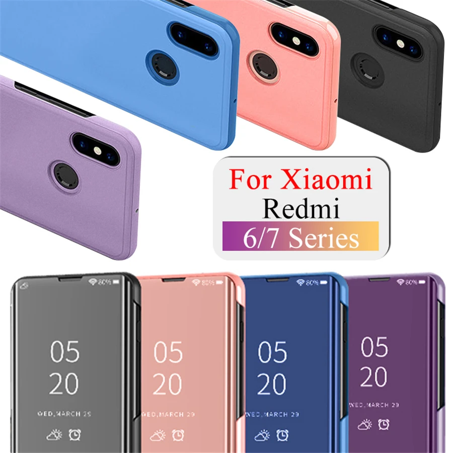 

Mirror leather case for xiaomi redmi note 7 a cases xaomi red mi 7a note7 6 pro resmi remi 6a 6 a note6 7 caver phone protection