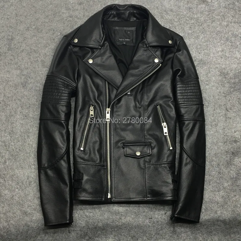 Фабричная куртка из натуральной кожи для мужчин, пальто из натуральной воловьей кожи, модный мотоциклетный костюм, короткая мужская верхняя одежда в стиле панк
