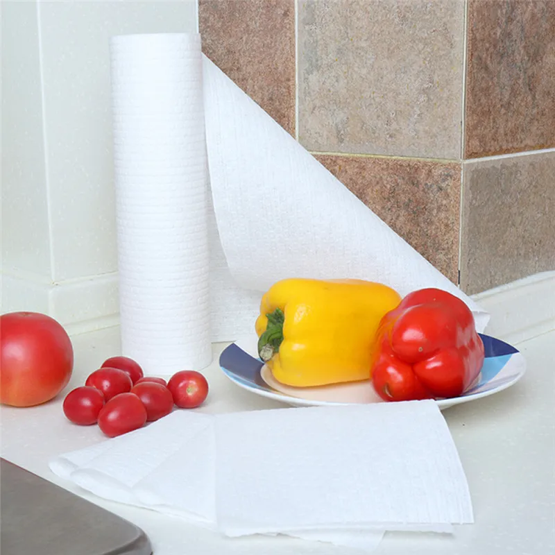 1 рулон антипригарные масляные влажные салфетки одноразовые полотенца для мытья полотенца кухонные бумажные полотенца s стирка Ткань Для Очистки Посуды