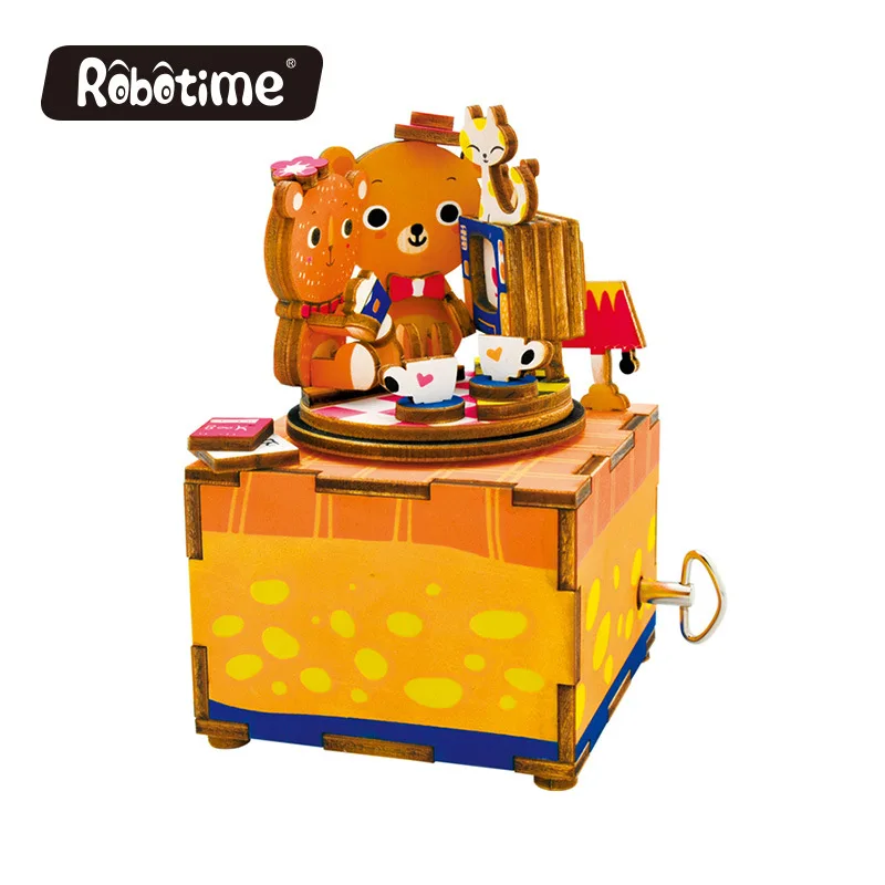 

Wooden Mechanical Model Eight Tone Box 3D Splicing Building Blocks Home Decor Christmas Gift Toys Hobbies Anime Action Figures