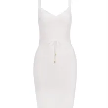 Новые сексуальные женские модные белые бандажные платья имбиря вечерние оптовые продажи Прямая поставка платье+ костюм