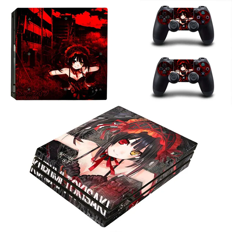 PS4 Pro Skin Six аниме наклейка Play station 4 Pro Tokisaki kurumi наклейка s для sony Playstation 4 Pro консоль и контроллеры