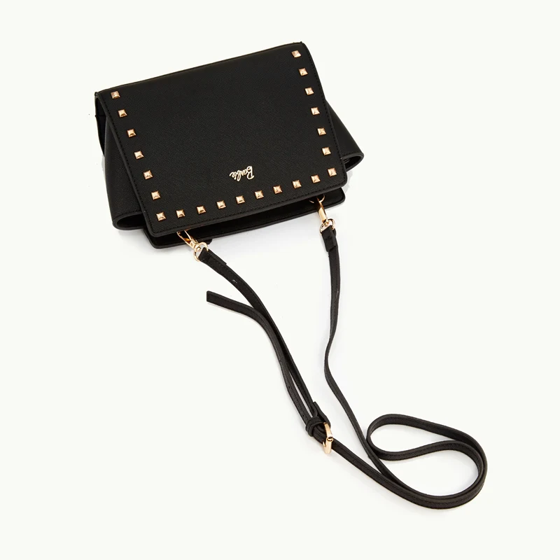 2018 BARBIE Lady Women PU Leather Rivet small Trapeze Handbags Ladies Bag Female Shoulder Bags Fashion Crossbody Bags Purse New