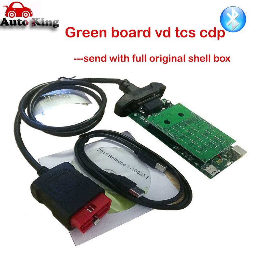 

with Green nec pcb relays new vci bluetooth function VD tcs cdp pro obd obd2 scan tool work for multi-brand cars trucks 3in1