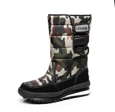 Зимняя Теплая мужская водонепроницаемая обувь на толстой платформе; мужские зимние сапоги до колена в стиле милитари; уличные ботинки для охоты; размеры 38-47 - Цвет: Army green