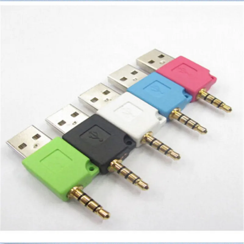 

3.5mm Jack Plug USB Charger Charging Commutator Port For Apple ipod 2th shuffle Durable Electricical Accessorie Mini usb Adapter