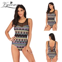 Новейшая модель размера плюс 6XL пикантные Для женщин Цветочный принт боди Одна деталь пляжная одежда, купальник монокини купальник пуш-ап купальник бикини с мягкими чашечками