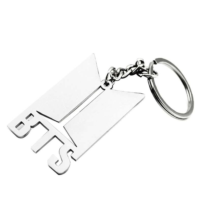 

BTS Bangtan Boys New Album Keychain Titanium steel Key Chain Cartoon K-POP Key Ring Bag Charm