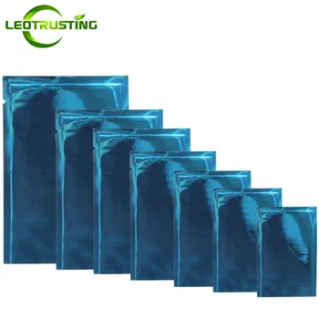 

Leotrusting 200pcs Small Glossy Blue Open Top Aluminizing Bag Facial Mask Powder Herbal Packaging Bag Heat Sealing Foil Pouch