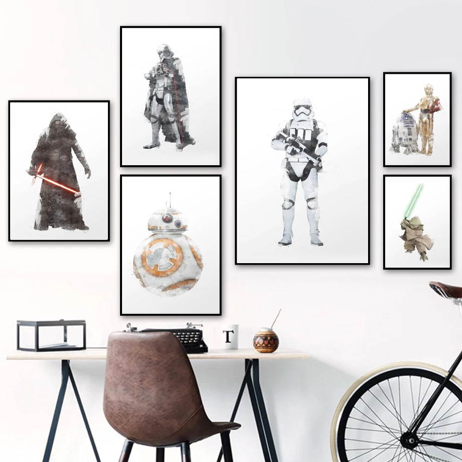 Luke Skywalker Star Wars Wall Art Watercolor Poster Dorm Wall Decor UNFRAMED