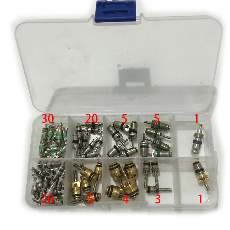 94Pcs R134A Automotive Air Conditioning Valve Core With Box A/C Tire