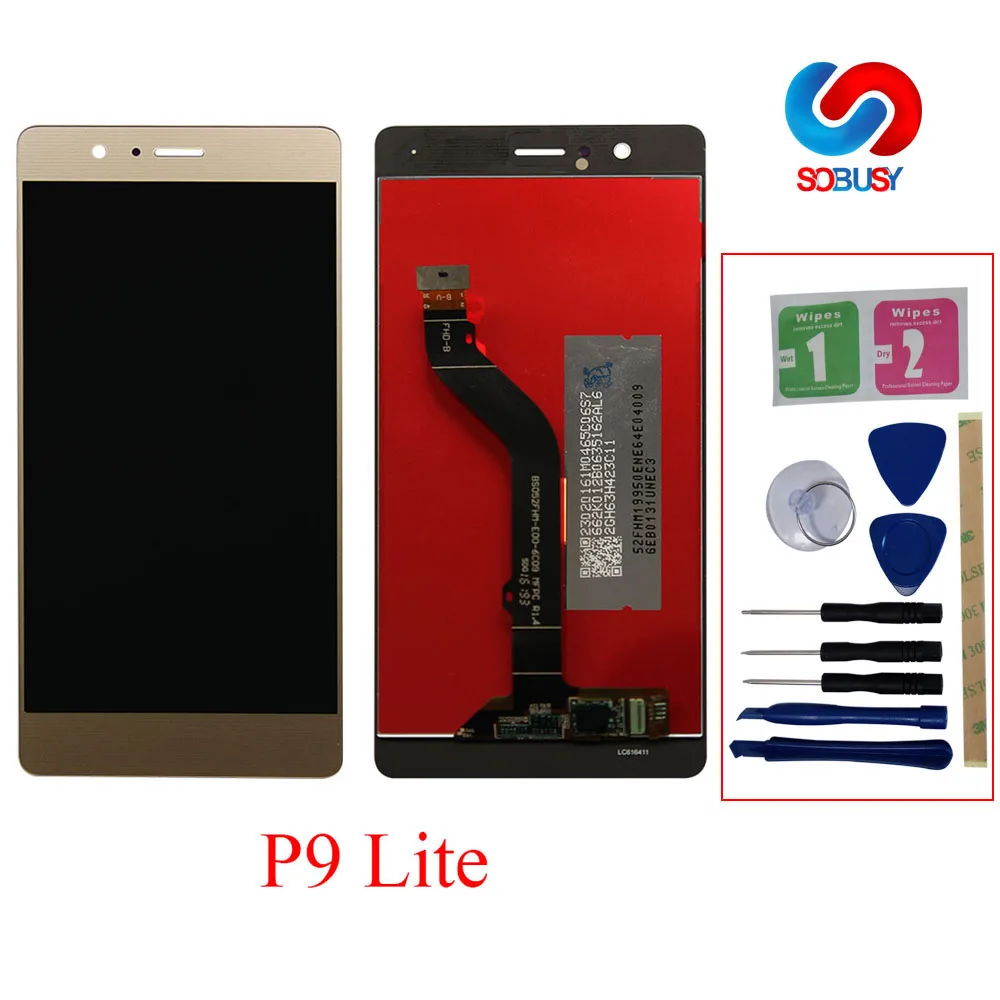 Высокий экран для Huawei P9 Lite ЖК-дисплей сенсорный панель Стекло сенсор монитор