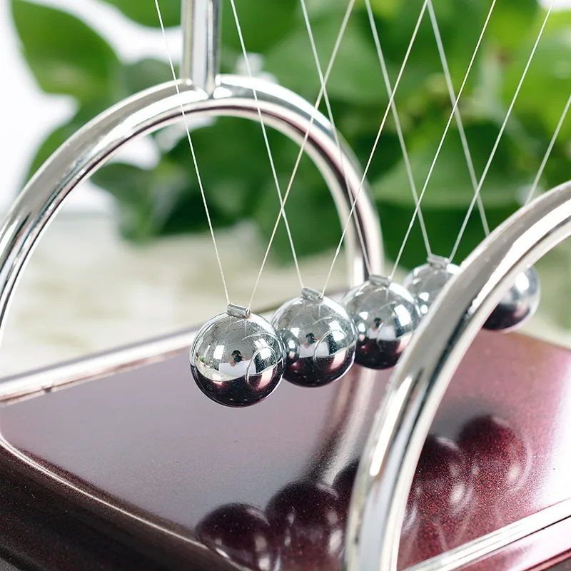 price reduction  New Design T Newtons Cradle Metal Balance Pendulum Ball Physics Science Desk Model Toy Educational 