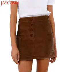 JAYCOSIN Модные Вечерние Коктейль Лето Для женщин вельвет карман юбка Высокая талия юбка z0808