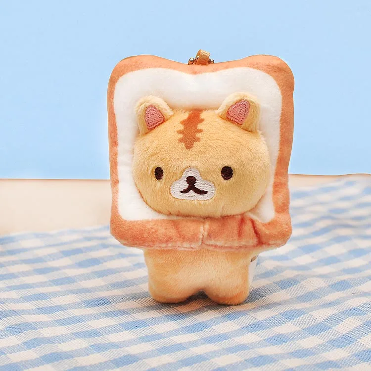 Японская подвеска плюшевая кукла San X Bread Cat моделирование тостов креативная
