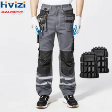 High Visibility Reflective Trouser Spring Summer Cargo Pants Male Multi Pocket Cotton Wear-resistant Pants Overalls Pants B114 High Visibility Reflective Trouser Spring Summer Cargo Pants Male Multi Pocket Cotton Wear-resistant Pants Overalls Pants B114
