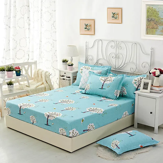 fashion printing fitted sheet twin size mattress cover for adults 100