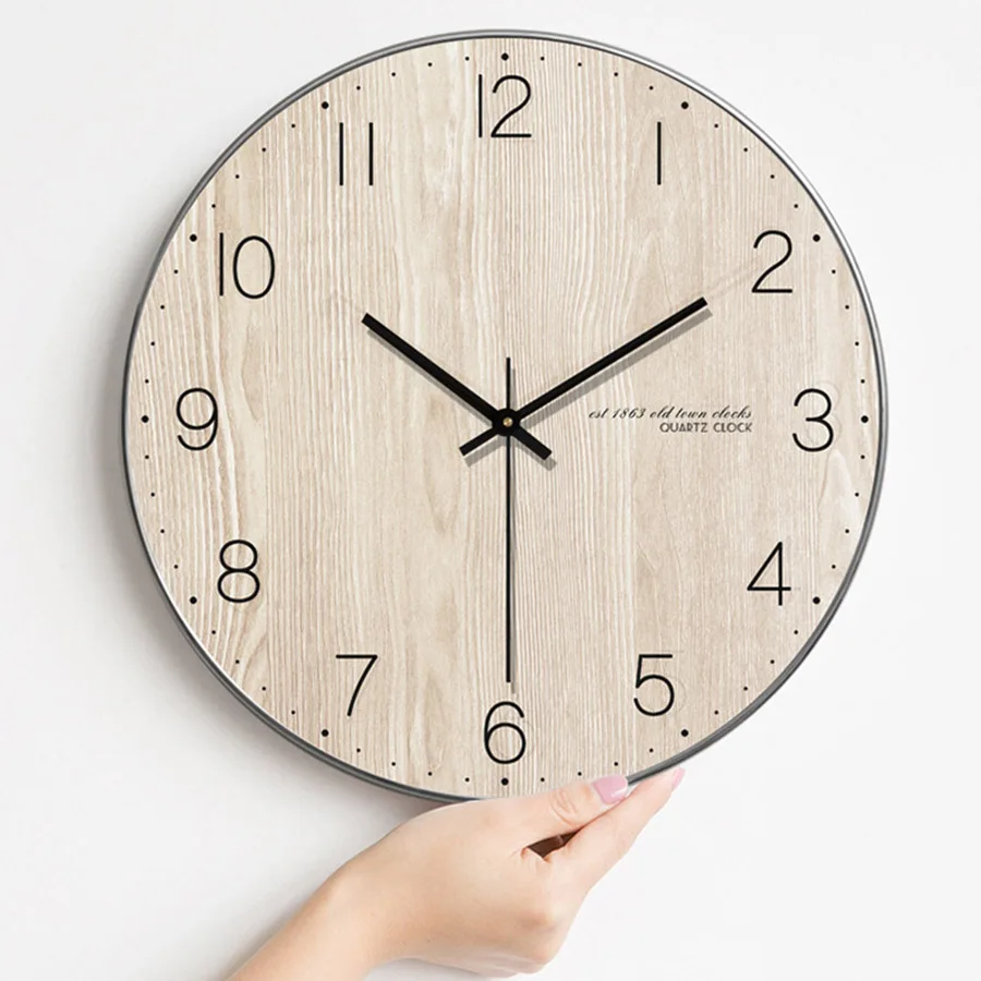 

Minimalist Wall Clock Modern Design Living Room Decoration Nordic Wooden Wall Clocks Quartz Watch Home Decor Silent