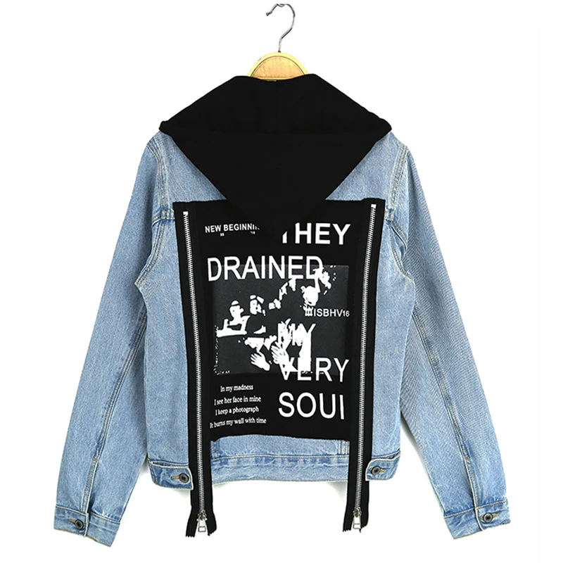 2018 New Mens Denim Jacket With Back 