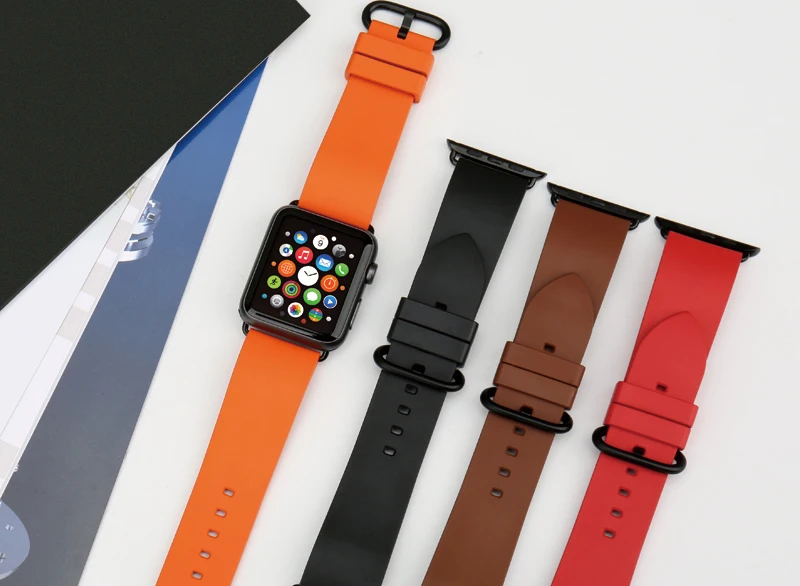 MAIKES фторокаучуковый ремешок для часов Apple Watch 42 мм 44 мм 40 мм серия 4 3 2 1 все модели iWatch ремешок 38 мм