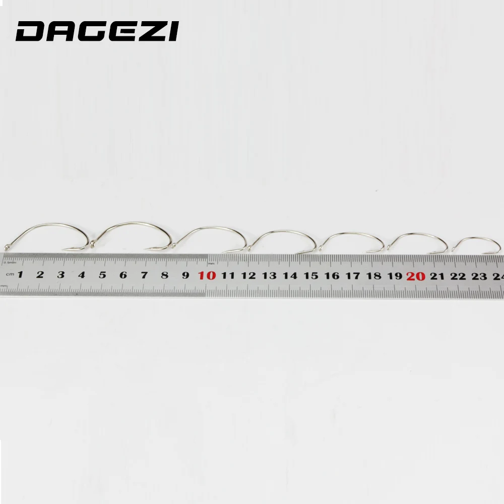 DAGEZI Новые 100 шт./лот черные высококачественные стальные рыболовные крючки 7 размеров супер большие черные колючие крючки на окуня