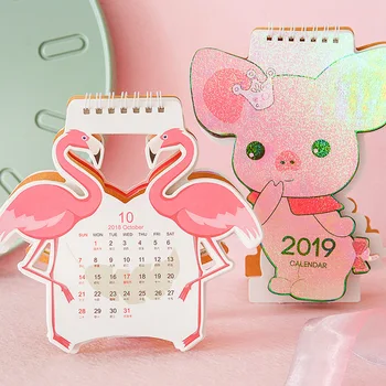 

2019 Cute Unicorn Flamingo Laser Mini Table Desktop Calendar Agenda Organizer Daily Schedule Planner 2019.01-2019.12