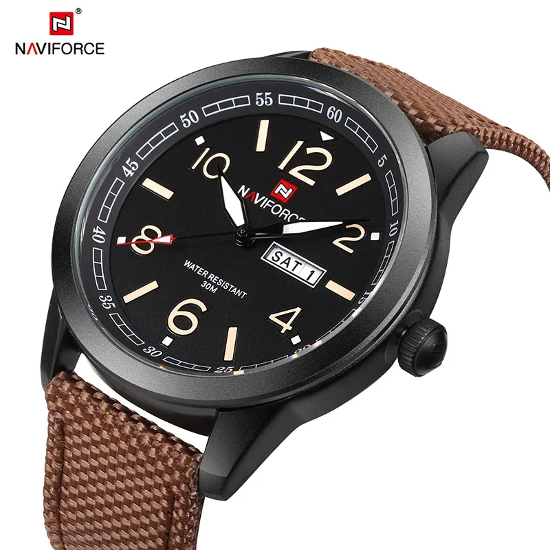 

NAVIFORCE Casual Man Watches Fashion Men Brand Luxury Mens Nylon Strap Wristwatches Men's Quartz Sports Clock Relogio Masculino