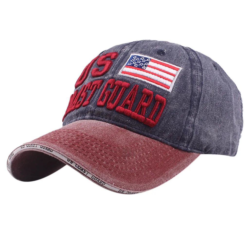 Fashion Embroidered USA flag Snapback Hats Denim baseball hat cap for