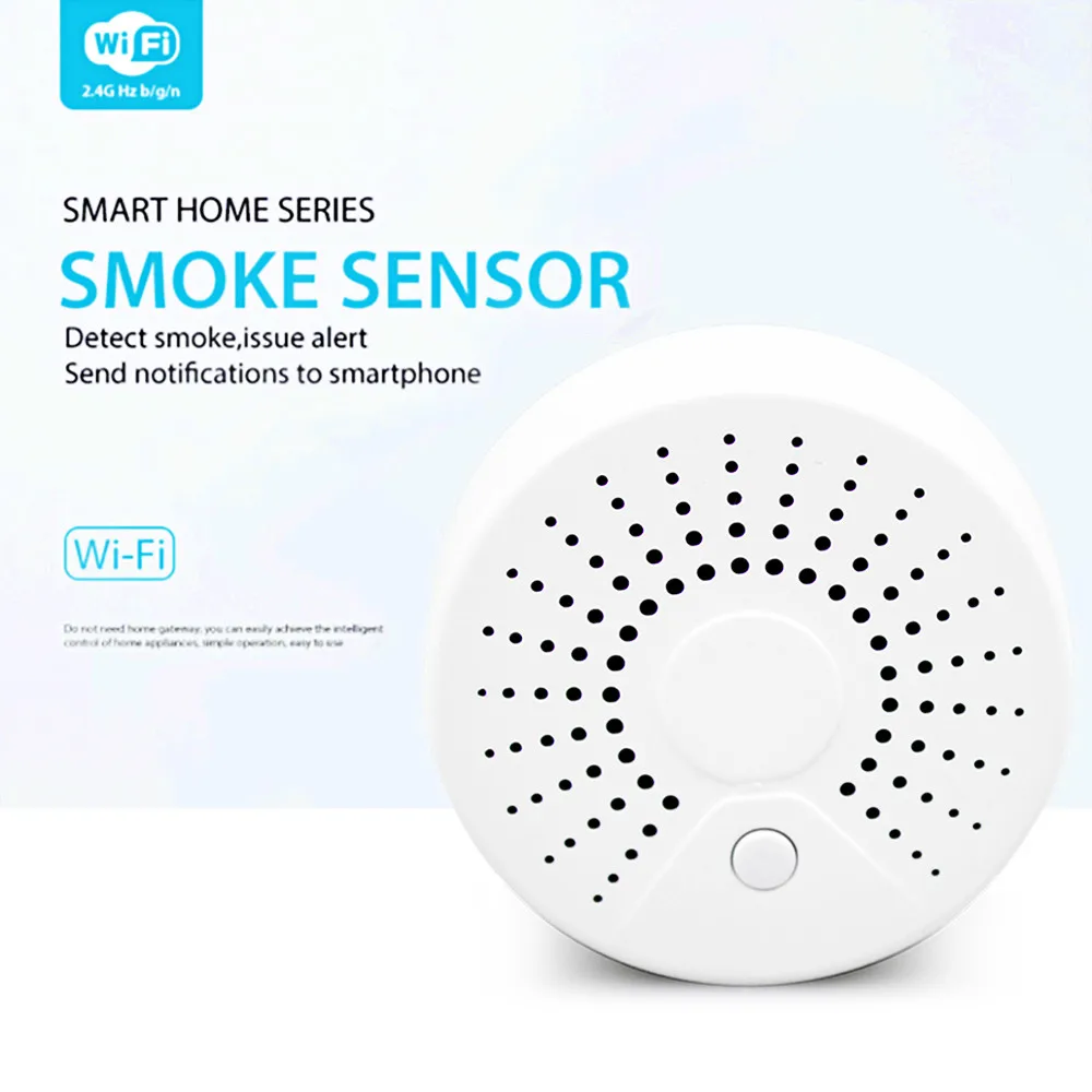 

BeneXmart WiFi Tuya Smart Smoke Sensor detector wireless Fire Alarm security Wifi Smart Home Surveillance sensor detector