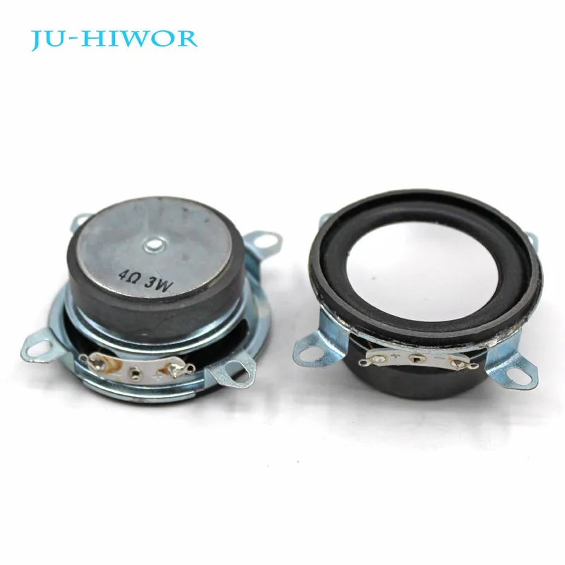 

2pcs 4 Ohm 3W Loudspeaker 53MM Speaker 40MM External Magnetic Dog Ears PU Edge Silvery Cap Height 25MM