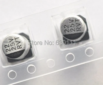 

100pcs/lot 22uf 25V SMD Chip Aluminum Electrolytic Capacitor, size: 5mm*5mm