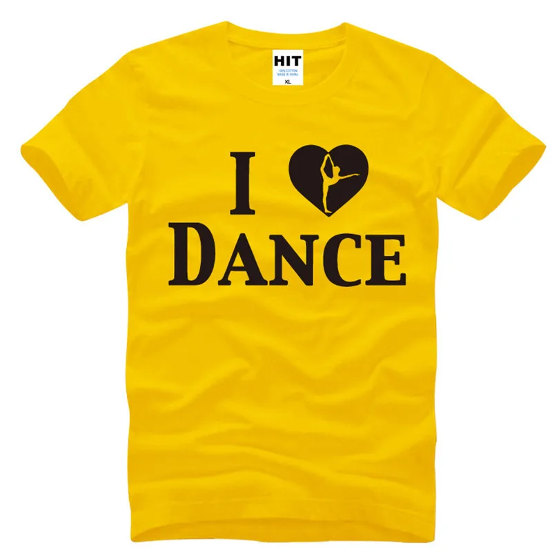 I Love Dance креативная Мужская футболка с принтом модная новинка 2016 хлопковая