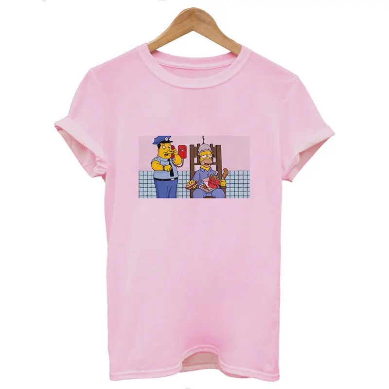 Летняя женская модная футболка с принтом Orenthal James Simpson, астетическая Футболка Harajuku, женская футболка Camisetas Verano - Цвет: 5010-Pink