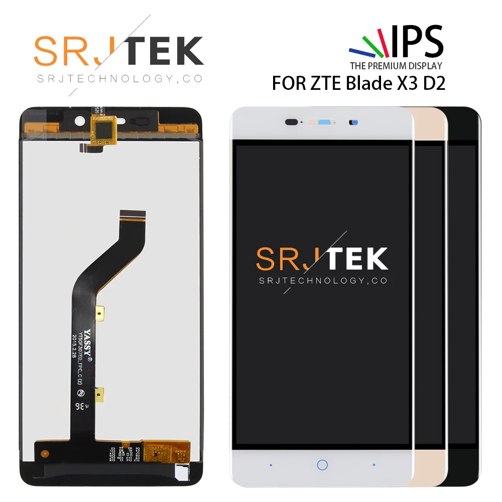 Srjtek 5,0 дюйма для ZTE Blade X3 D2 T620 A452 ЖК-дисплей Дисплей Сенсорный экран дигитайзер в сборе Сменные линзы