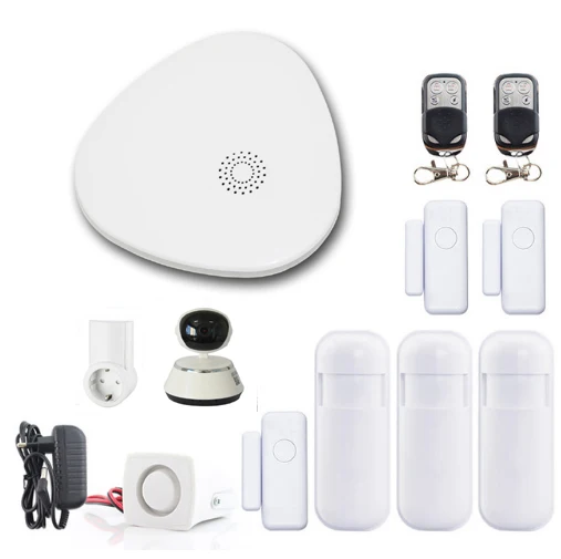 Yobang Securitty APP Control WiFi Home Burglar Alarm House Surveillance Security System Smoke Fire Sensor Video IP Camera Siren