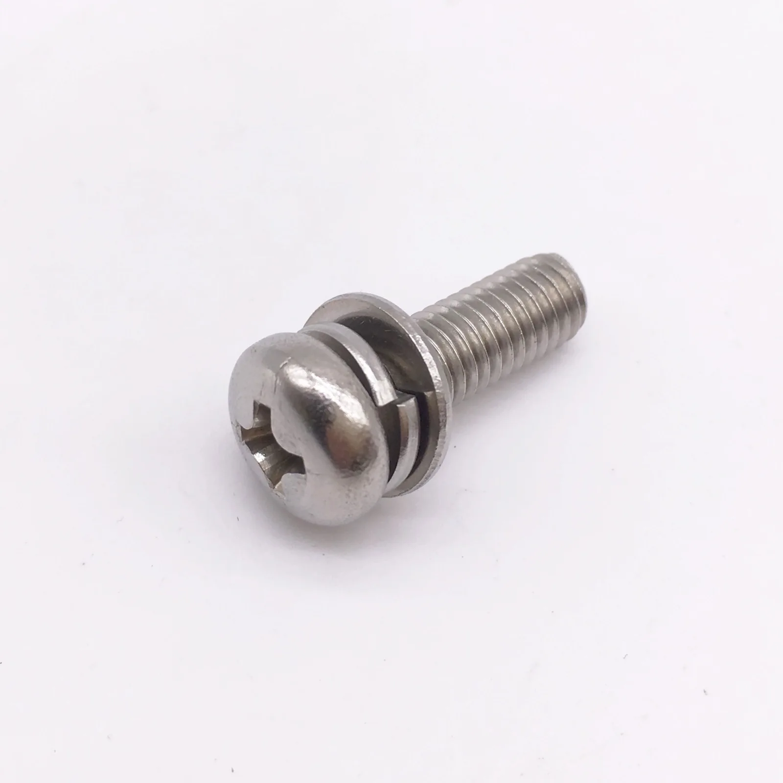 

M2.5 SEMS Screws Phillips Driver Polished Pan Head Screw with Plain and Spring Washer Stainless Steel Grade 304