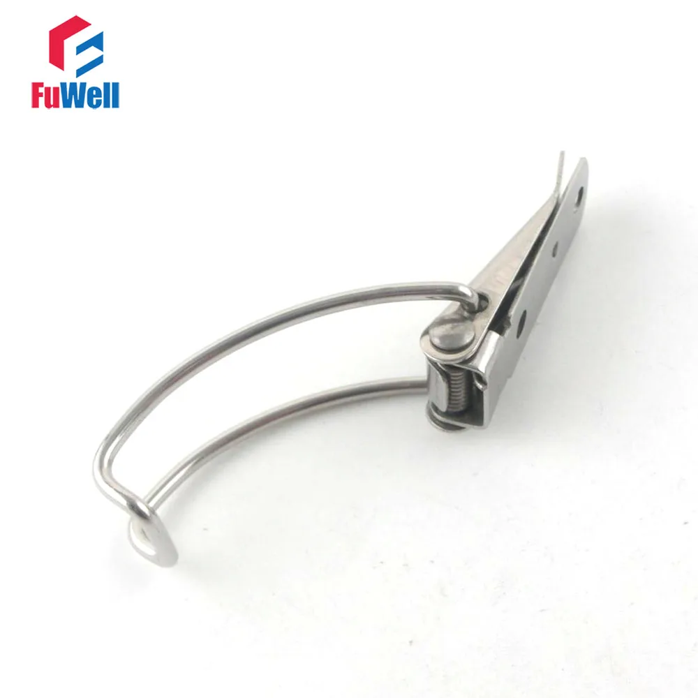 R115A Spring Loaded Catch Hasps Case Cabinet Box Buckle Toggle Latch Furniture Hardware Iron Hasps Sliding Door Window 10pcs